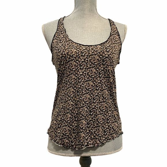 American Rag Floral Raw Hem Tank Top Size Small - Picture 1 of 5
